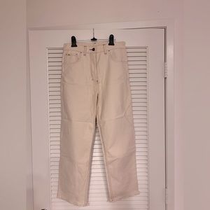 Nanushka creme cropped jeans size M